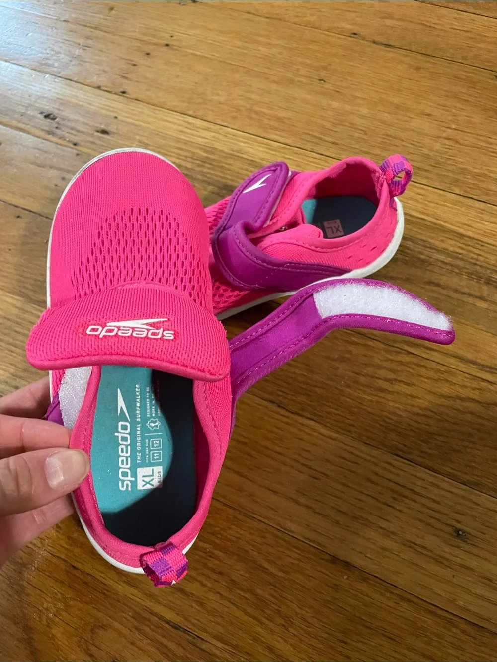 Speedo Kids Surfwalker Hot Pink and Purple Water Shoes with Velcro Strap
